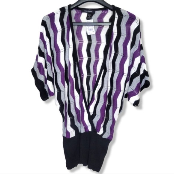 NWT Ashley Stewart Chevron Kimoto Sweater, Size 12 - Picture 1 of 8